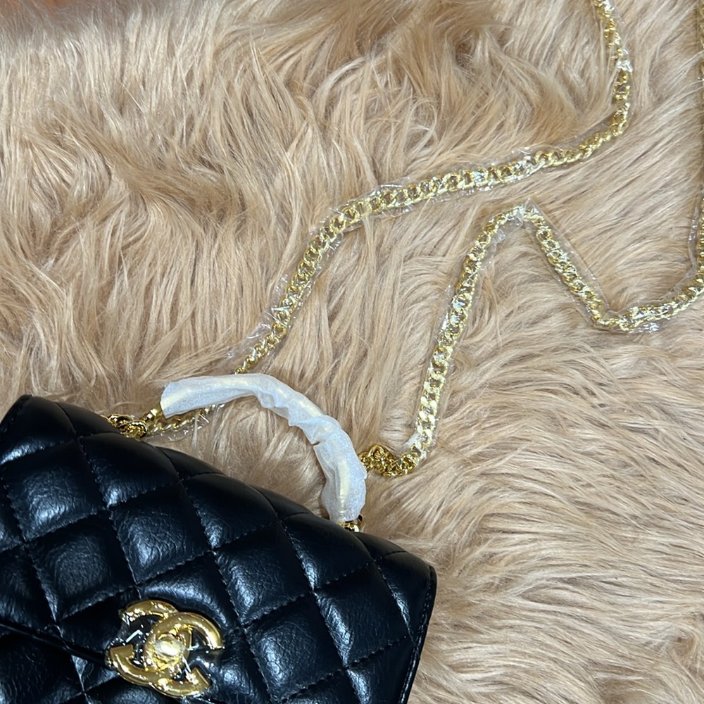 New❤️ Black Quilted Leather Bag( not authentic) no return - Picture 16 of 17